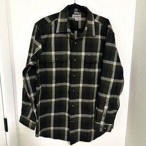 Carhartt Hubbard Flannel Shirt Long Sleeve Black Green Plaid Size Large Men’s